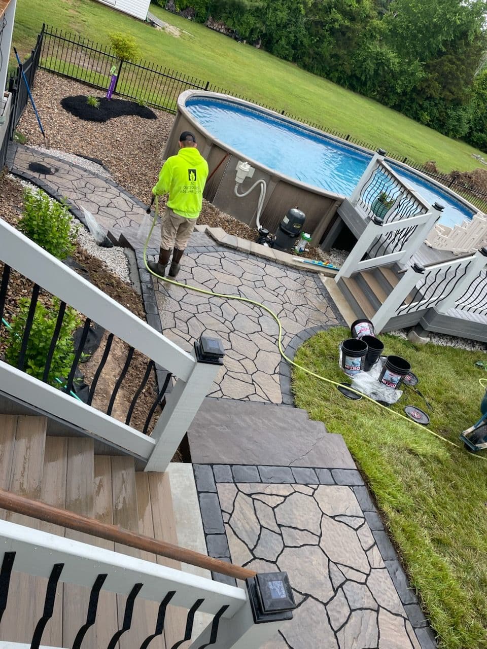 Project Revitalized Pool Area with Techo-Bloc Steps image
